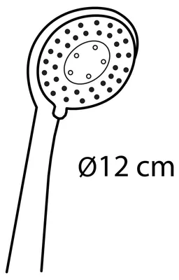 Produktbild von Handbrause 3 Strahlarten, 12 cm, matt schwarz, Kunststoff, wassersparend, Anti-Kalk