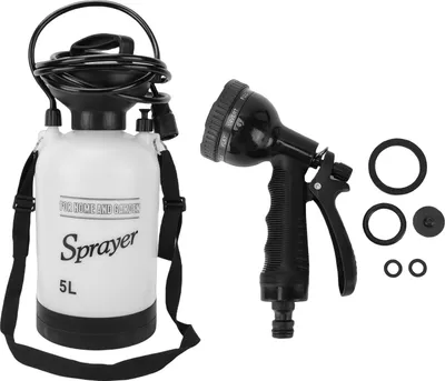 Produktbild von Tragbare Campingdusche 5 l, automatische manuelle Druckentlastung, Outdoor-Duschpumpe mit drehbarer Düse für Wanderungen, Reisen, Auto und Haustiere