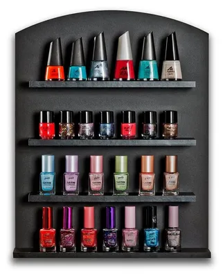 Produktbild von Nagellackregal Wandregal NAILBOARD Aufbewahrung Organizer Setzkasten versch. Modelle, Farbe:Schwarz BHT 340 x 420 x 70 mm