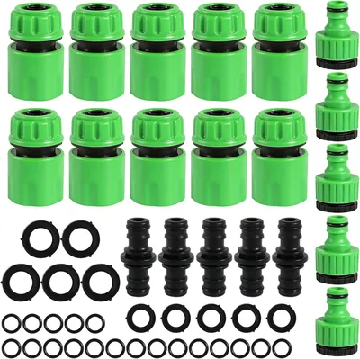 Image de Kit de 20 raccords pour tuyau d'arrosage, diamètre 1/2 pouce, connecteurs pour tuyaux de jardin