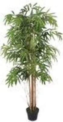 Produktbild von Bambus-Strauch Bambus Bambusbaum Kunstpflanze Kunstbaum Baum Künstliche Pflanze Bamboo Künstlich Echtholzstamm Innendekoration Deko 150 cm Decovego