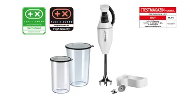 Der ESGE-Zauberstab 902105 Set E120 Select Stabmixer von ESGE Zauberstab ist weiß, beinhaltet zwei d