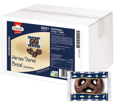 Produktbild von Schulte Herzen Sterne Brezel Zartbitter 60er