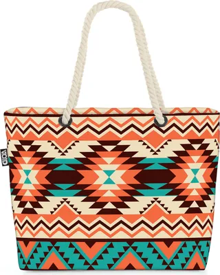 Produktbild von VOID Indigenes Muster Strandtasche Shopper 58x38x16cm 23L XXL Einkaufstasche Tasche Reisetasche Beach Bag
