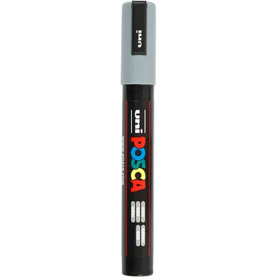 Produktbild von Uni-Ball uni POSCA PC-5M, Grau, Schwarz, Grau, Bullet, Medium