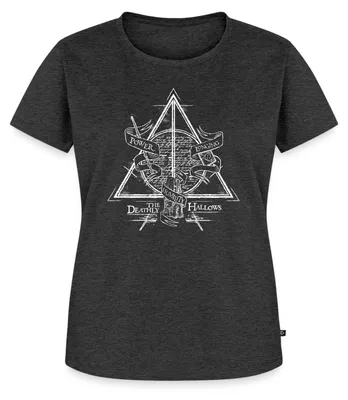 Produktbild von Spreadshirt Harry Potter The Deathly Hallows Frauen Premium T-Shirt, S, Anthrazit meliert