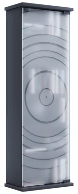 Zdjęcie produktu dla Drewniana półka CD | Oszczędność miejsca Szafka CD z 1 drzwiami ze szkła bezpiecznego ESG na 150 płyt CD lub 65 DVD | Wymiary: H. 92 x W. 31 x D. 18 cm | 5 zmiennych półek – Tilano M