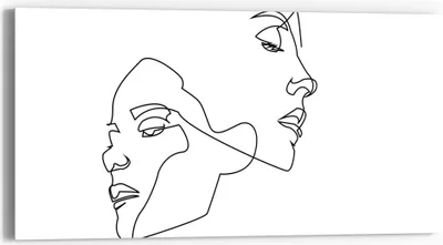 Produktbild von DEQORI Glasbild Echtglas 60x30 cm 'Verbundene Gesichter' Wandbild Bild modern Deko