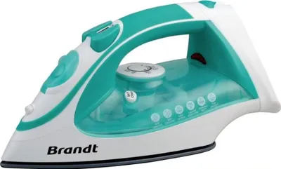 Produktbild von Brandt BFV10G, Dampfbügeleisen, Keramik-Bügelsohle, 1,92 m, 25 g/min, Grün, Weiß, 15 g/min