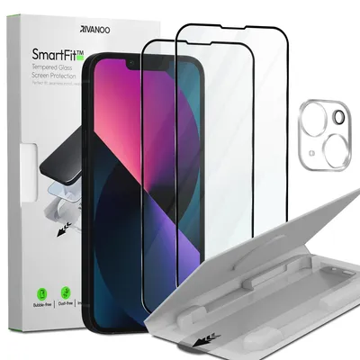 Produktbild von 2-Pack iPhone 13 Displayschutzfolie & 1-Pack Kameraschutz - Gehärtetes Glas | [Automatische Installation] - Blasenfrei