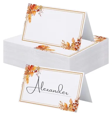 Productafbeelding van Tafelkaarten - Herfstmotief - Plaatskaarten voor bruiloften en feestjes - 50 stuks