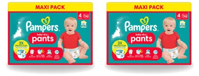 Produktbild von 2 x Pampers Baby-Dry Pants Windelhosen Größe 4 (9-15 kg) - Vorteilspackung - 2 Stücke