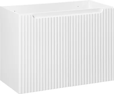Produktbild von Badezimmerschrank Für Waschbecken, Weiß Matt, 80 Cm, Modern, Gefräst
