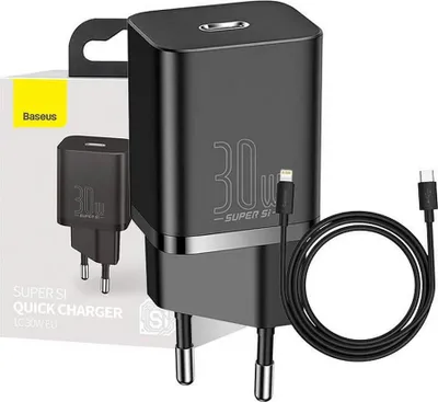 Produktbild von Baseus Super Si Schnellladegert 1C 30W (schwarz)