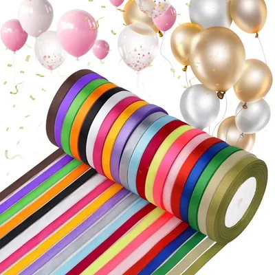 Imagen del producto de Solidchoice - Rollos de cinta de satén en 20 colores, de 25 metros de longitud y 0,6 cm de ancho, para decoración