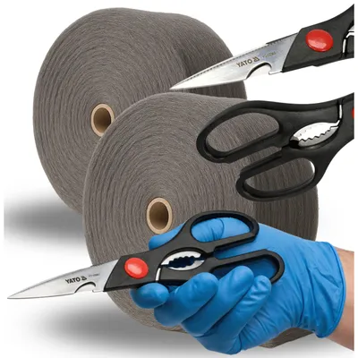 Produktbild von Stahlwolle Rolle 2 kg Grad 0+00 Universal – Polierwolle zum Reinigen, Polieren & Renovieren von Metall, Holz & Stein + 2 x Yato Schere & 2 xHandschuhe