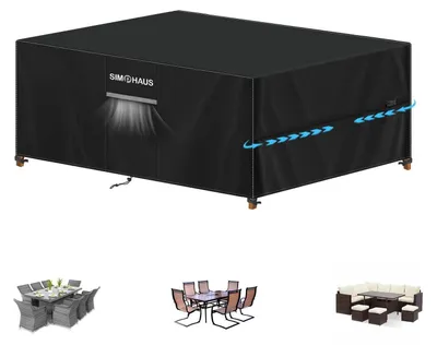 Productafbeelding van Beschermhoes voor tuinmeubilair, waterdicht, 420D Oxford, 230x130x90 cm, zwart