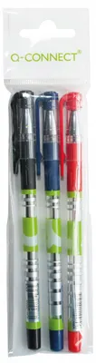 Imagen del producto de Q-CONNECT, set de 3 bolígrafos de gel de 0,5 mm, surtido de colores