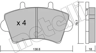 Produktbild von METELLI Bremsbeläge Satz Vorne Bremsklötze für RENAULT MASTER II Kasten (FD) 22-0545-0