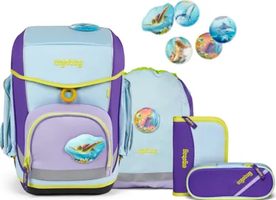 Produktbild von ergobag Schulranzen Nature Explorer Edition Cubo Schoolbag Set 5-teilig Tauchbär hellblau