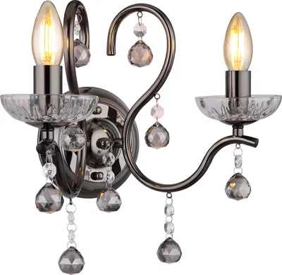Produktbild von Globo Lighting Wandleuchte Metall schwarz-chrom, 2x E14