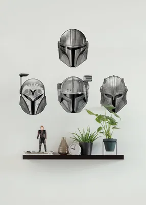 Produktbild von Komar Wandtattoo - Star Wars The Mandalorian Helmets - Größe 50 x 70 cm