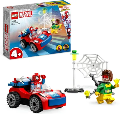 Produktbild von LEGO 10789 Marvel Spider-Mans Auto und Doc Ock Set, Spidey und seine Super-Freunde, baubares Spielzeug für Jungen und Mädchen ab 4 Jahren, mit im Dunkeln leuchtenden Teilen