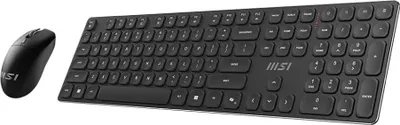 Produktbild von MSI FORGE K210 WIRELESS COMBO, Kabellos, USB, Mechanischer Switch, QWERTY, Schwarz, Maus enthalten