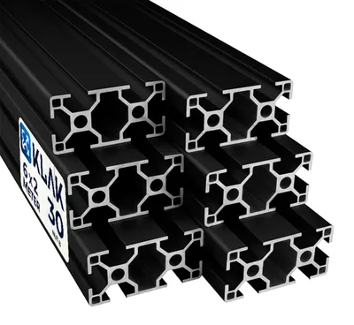 Produktbild von KLAK 30/60 - Aluprofil 6 Stück 30x60mm 2m System-, Montage-, Konstruktionsprofil Nut 8 schwarz