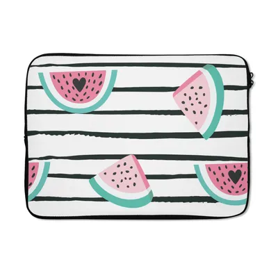 Produktbild von MuchoWow® Laptop Hülle 13 Zoll Wassermelone - Sommer - Schwarz Laptoptasche - Laptophülle - Sleeve - Rundumschutz