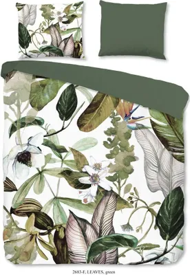 Produktbild von good morning Flanell Bettwäsche 2 teilig Bettbezug 140 x 220 cm Kopfkissenbezug 60 x 70 cm Leaves 2683.44.01 Green