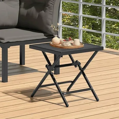 Produktbild von Gartentisch, Tisch Garten, Balkontisch, Mehrzwecktisch, Buffettisch, Biertisch, Bierzelttisch, Flohmarkttisch, Klappbar Anthrazit 38x38x38 cm Stahlgitter