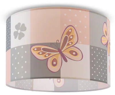 Produktbild von Deckenlampe Kinder Pendelleuchte Kinderzimmer Stoffschirm Rund Bunt Baby E27