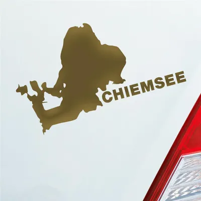 Produktbild von Auto Aufkleber Chiemsee See Deutschland Urlaub 10x6 cm Gold Sticker Heckscheibenaufkleber
