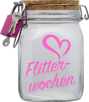 Produktbild von Spardose Geld Geschenk Ideen Flitterwochen Design2 Transparent Größe L 1 Liter