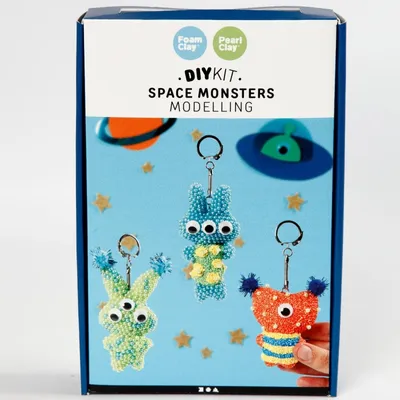 Image de Set de bricolage Modeler un porte-clés Alien, matériel et instructions inclus, dès 4 ans