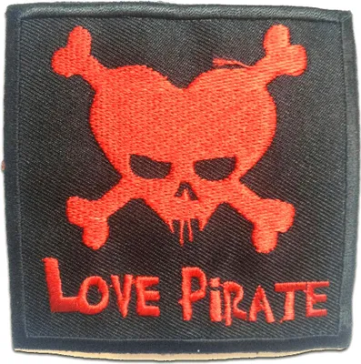 Produktbild von Love Pirate - Aufnäher, Bügelbild, Aufbügler, Applikationen, Patches, Flicken, Zum Aufbügeln, Größe: 7.9 x 8 cm
