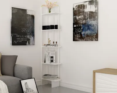 Produktbild von Skye Decor, Alice - White, White, Bücherregale, Weiß, 45 x 180 x 22 cm