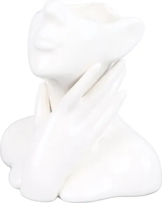 Produktbild von Weibliches Gesicht Vase Nordic Style Elegante Blumenvase Glatt Keramik Blumenvase Dekoration für Wohnzimmer Garten