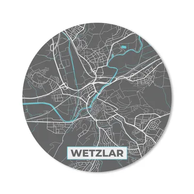 Produktbild von MuchoWow® Mauspad Mousepad Wetzlar - Stadtplan - Blau - Karte - Deutschland 40x40 cm - Mousepads - Maus Mat - Pad - Mausunterlage - Schreibtisch Accessoires