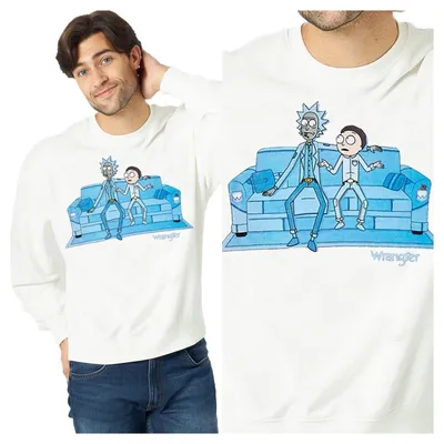 Produktbild von WRANGLER Herren, Sweatshirt RICK&MORTY CREW, M, Weiß, ralph, lauren, pullover