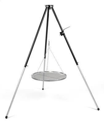 Imagen del producto de Barbacoa de tres patas con parrilla de acero inoxidable de 70 cm