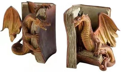 Immagine prodotto di Elegante reggilibro Draak - Reggilibro decorativo da scrivania per la libreria di casa.