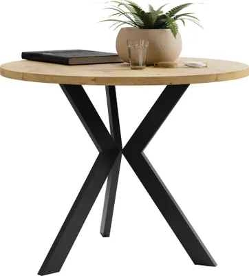 Produktbild von MIRJAN24 Couchtisch STK M6, Beine aus Stahl, 65x65x50 cm, Wohnzimmer (Farbe: Eiche Artisan / Schwarz)