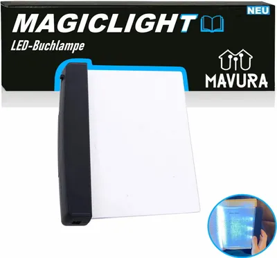 Produktbild von MAGICLIGHT LED Buchlampe Lesehilfe Buchleuchte Leselampe Lesezeichen einstellbar