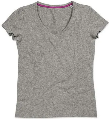 Produktbild von Stedman ST9710 | Women V-Neck Claire Damen T-Shirt - Farbe: Grey Heather - Größe: XL