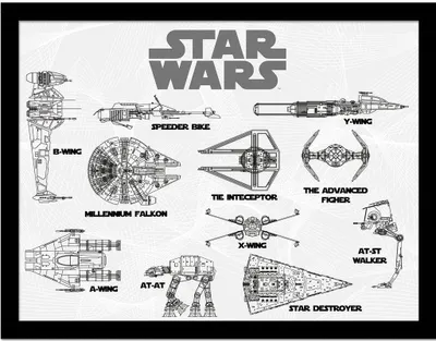 Produktbild von Star Wars - Gerahmtes Poster "Transport Collector" PM10923 (40 cm x 30 cm) (Weiß/Schwarz)