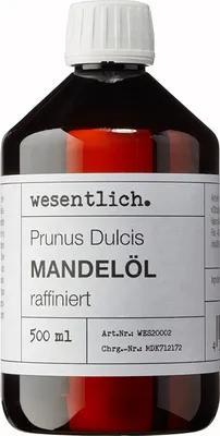 Produktbild von Mandelöl raffiniert (500ml) - reines Öl OHNE Zusatzstoffe von wesentlich.