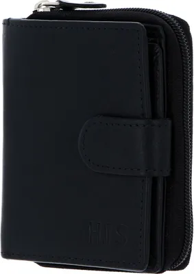 Image de H.I.S Cuir porte-monnaie Wallet Black noir