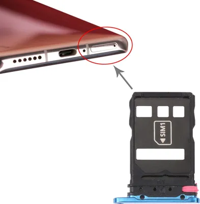 Image de Support pour carte SIM + support pour carte NM pour Huawei P40 Pro, bleu, de rechange, neuf